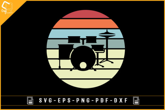 Vintage Retro Drummer T-shirt Design